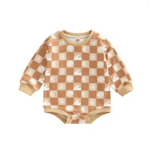 Barboteuse pour bébé garçon et fille, sweat-shirt à col rond, manches longues, pull surdimensionné, haut, tenue d'automne et d'hiver