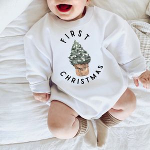 Rompers Baby Boy Girls Christmas Outfit Romper Jumpsuit Sweatshirts PlaySuit Xmas Pullover Bodysuits Fall Winter Kindkleding 230525