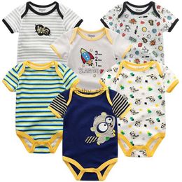 Rompers babyjongen jumpsuits 3 stuks pasgeboren kleding set peuter meisje bodysuit kiddiezoom kleding 100%katoenen zachte baby rompers 0-12 ml231114