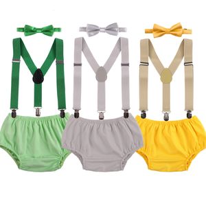 Rompers Baby Boys First Birthday Outfit Cake Smash Clip Bow Bow Tie Stage Performance Daily Wear PP Pants 230408