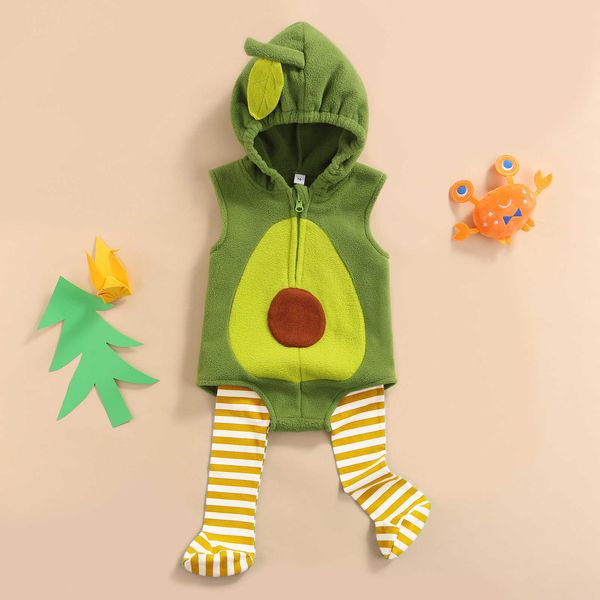 Rompers Baby Boys Girls Two Piece Vêtements mignons Avocado en forme de Toddler pour enfant en bas âge à sauts en bas âge en bassins