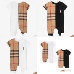 Barboteuses Bébé Garçons Romper Enfant Enfants Revers Simple Boutonnage Combinaisons Designer Infant Onesie Né Vêtements Casual Drop Livraison Mater Dhnlw