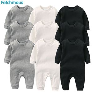 Rompers Baby Boys Rompers Roupa de Bebes à manches longues Hiver Coton Soft Girls Vêtements Born Vêtements Solid Kids Tenue Jumps Support 220905