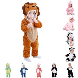 Barboteuses bébé dessin animé flanelle point ours panda pyjamas Halloween garçon filles costumes d'animaux combinaison Kigurumi tenues 230918