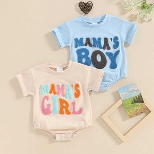 Rompers Baby Clothing Summer Boys Girls Lettre Broderie Bodys de Bodys Nourst-Born Bodys Contanes H240507