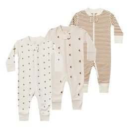 Rompers Baby Fall Winter Spring Rompers Симпатичная одежда с принтом для новорожденных Onesies Комбинезон с длинными рукавами Пижамная ткань 230630