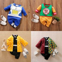 Rompers Baby Girl Boy kostuum Anime kostuum pasgeboren jumpsuit Baby Luffy Akatsuki Vegeta Roleplaying Jumpsuit Toddler Halloween -kostuum 018ML240514L24050