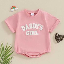 Rompers Baby Girl Summer Sportswear Jumpsuit Dad Girl Broidé