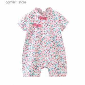 Rompers Baby Girls Clothes Chinois Style Nouveau-né à saut d'été bébé Coton Coton Shorts Shorts Bordeuse 0-24 mois L410