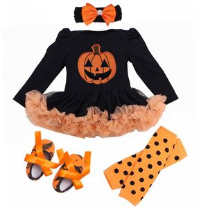 Rompers Baby Girls Halloween Costume à manches longues Rober 4pcs Suissins