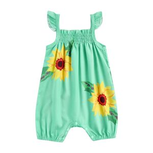 Rompers Baby Girls Summer Rober Ruffle Sling Sunflower Ruffles Vêtements Baby Toddler Sans manches Pantalons courts J220922