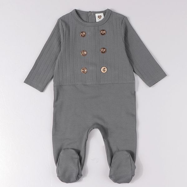 Barboteuses Bébé combinaison coton rayure vêtements pour enfants à manches longues bébé haut bouton d'or vêtements pour enfants fille vêtements 230408