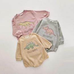 Rompertjes Baby Originele Dinosaurus Sweatshirt Romper Koreaanse Herfst Baby Body Peuter Baby Jongens Bodysuits Meisje Outfits 230608