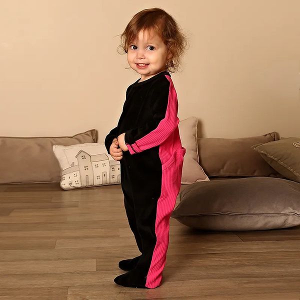 Barboteuses Bébé barboteuse footies noir velours dos côtelé enfants vêtements manches longues côtelé salopette bébé garçon et filles vêtements hiver barboteuse 231005