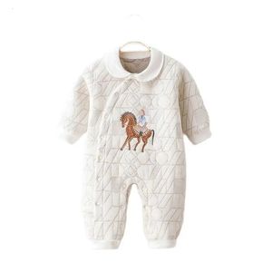 Rompers baby romper footies pyjama's voor 0 24m geboren meisjesjongen kleren lange mouwen knopen baby overalls katoenen jumpsuits tz688 231207