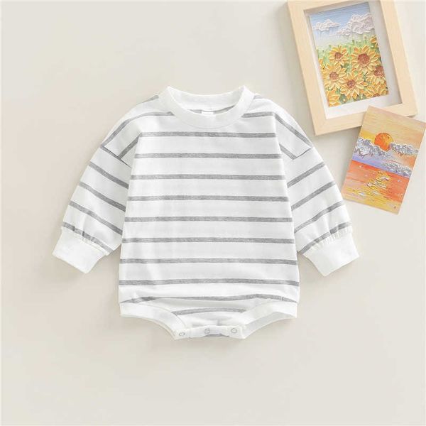 Mompers Baby Romper Recién nacido Niña Boy Boy Spring Autumn Cloth Baby Baby Stripe Sobsuits Long Sobsuits Playsuit J220922