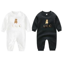 Rompertjes Baby Rompertjes Pasgeboren kleding Lange mouw Katoen Designer Romper Babykleding Jongens Meisjes Jumpsuits Drop Delivery Babydhshop Dhe3C