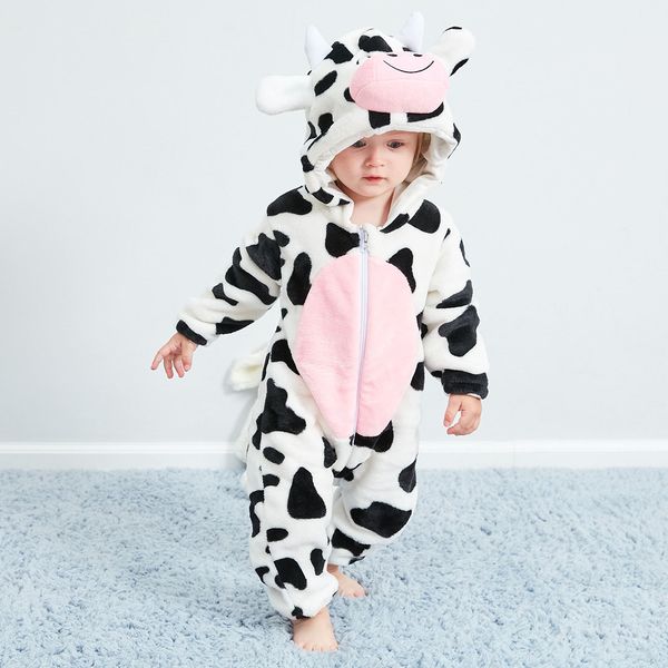 Rompers Baby Rompers Winter Kigurumi Cat Cadujos para niñas Niños Niñadores de animales Pajules Pajamas Niños Ropa Bebes 230812