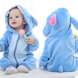 Rompertjes Baby Rompertjes Winter Kigurumi Stitch Kostuum Voor Meisje Jongen Peuter Dieren Jumpsuit Babykleding Pyjama Kinder Onesies ropa bebes 231108