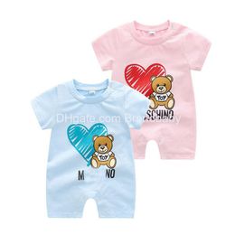 Rompertjes Baby Korte Mouwen Oude Bloemen Klimmen Geboren Meisje Jongen Kleding Katoenen Jumpsuit Kinderpyjama Zomer Drop Delivery Kindermat Dhyaw