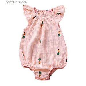 Rompers Baby Summer Clothes Nouveau-né à sauter des filles en mousseline Mousseline Coton Shorts Sober 0-2 ans L410