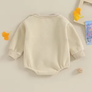 Barboteuse pour bébé garçon et fille, sweat-shirt polaire, barboteuse à bulles, pull à manches longues, tenue d'automne et d'hiver