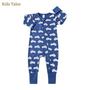 Rompers Born Baby Boys Girls Romper Infant Cartoon Print SleepSuit Pyjamas Toddler Long Manche Long Saisissures Kids Bodys Clothes 230812