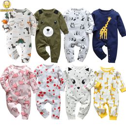 Barboteuses nées bébés garçons filles barboteuse pyjamas vêtements pour bébés coton à manches longues imprimer ONeck confortable combinaison enfant en bas âge vêtements tenues 230728