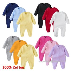 Mamelucos nacidos ropa de bebé mameluco niño pijama niña ropa de dormir mono blanco negro marrón amarillo azul rosa rosa gris 231030