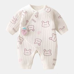 Rompertjes geboren Baby Meisjes Kleding Winter Katoen Warm Houden Body voor 0 Tot 6 Maanden Jongens Lange Mouwen Jongen jumpsuits 231218