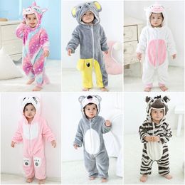 Rompertjes geboren baby winter schattig zebra olifant dier cartoon romper jongens meisjes rompertjes eenhoorn lange mouw pyjama kostuums 231213