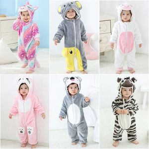 Rompertjes geboren baby winter schattig zebra olifant dier cartoon romper jongens meisjes rompertjes eenhoorn lange mouw pyjama kostuums 231218