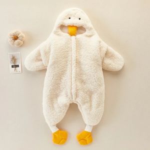 Mamelucos nacidos bebé invierno onesie pato espesado ropa de algodón otoño escalada monos infantil animales cálidos 231211