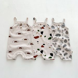 Rompertjes born Cotton Infant Body Mouwloos Baby Jumpsuit Summer Girl Boy Onepiece 230608