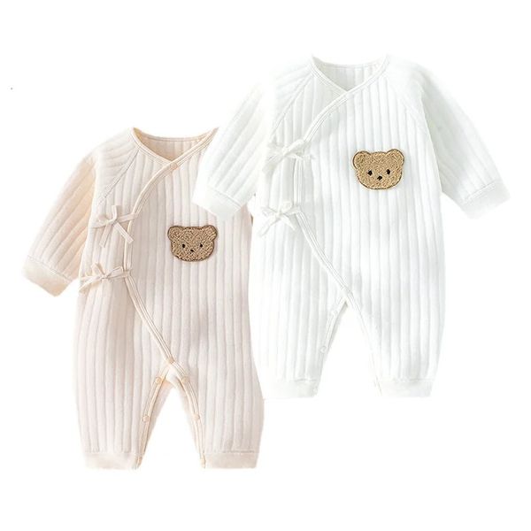 Barboteuses Garçons et filles vêtements ajustés nouveau-né Onesie vêtements coton vêtements de maison pour enfants 0-6M d'épaisseur vêtements de printemps et d'été 231208