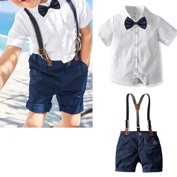 Barboteuses garçons Gentleman tenues costume ensemble avec bretelles détachables garçon bébé Kits Pack vêtements 230907