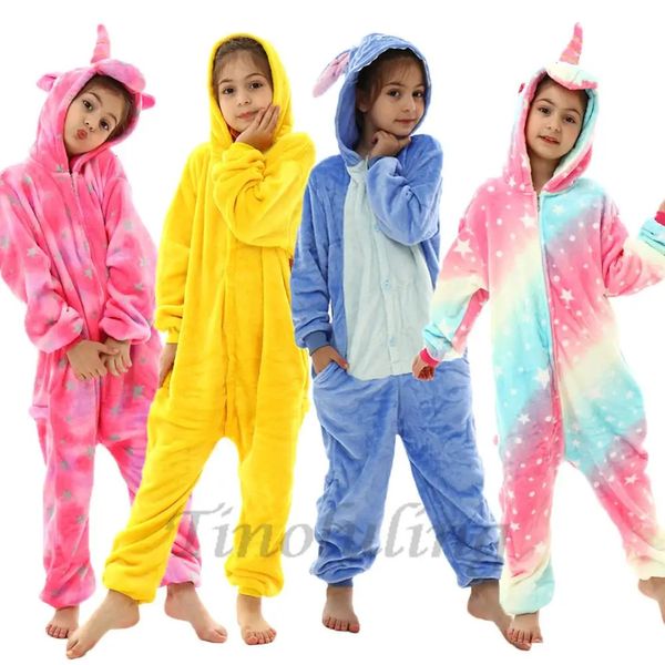 Barboteuses Garçons Filles Panda Stitch Kigurumi Pyjamas Enfants Enfants Licorne Totoro Dessin Animé Onesies Pyjamas Animaux Vêtements De Nuit Anime Costume 231208