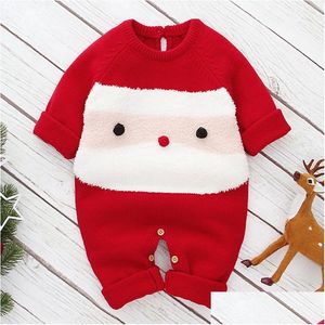 Rompertjes Cartoon Kerst Baby Jongens Meisjes Kleding Met Lange Mouwen Herfst Winter Jongen Meisje Kinderen Breien 201028 Drop Delivery Moederschap Cl Otkbj