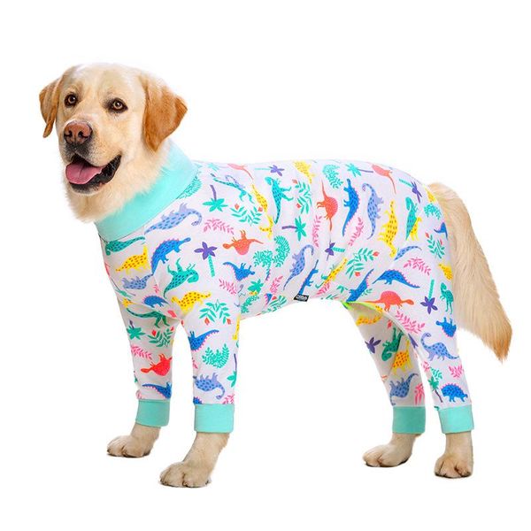 Barboteuses Dessin animé imprimé coton pyjamas pour chiens mignon chien pyjamas mâle femelle chien vêtements pour grand chien grand chien combinaisons salopette pour chiens