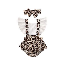 Rompers Citgeett Summer 2pcs Infant Baby Girl Leopard Romper Jumpsuit Cloths Outfits Print Cute 024M 230406