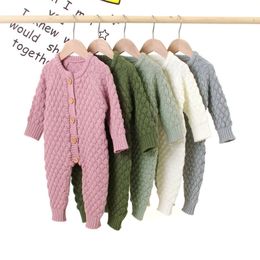 Rompers Citgeett Winter Infant Baby Girl Boy Warme Dessent Sweater Romper herfst Auumn Wool Algemene outfit 221117