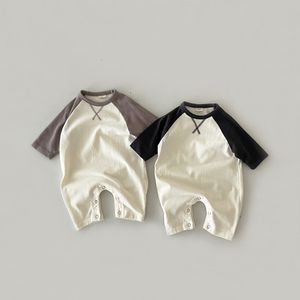 Rompers comfortabele baby katoen babyjongen losse casual jumpsuit geboren op lange mouw peuter meisje slaapkleding 230209