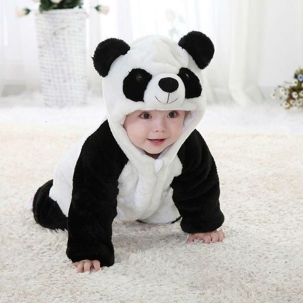 Barboteuses mignon Animal Panda barboteuse à manches longues coton né bébé combinaison dessin animé Costume vêtements vêtements 230628