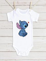 Mamelucos lindo nacido bebé verano monos infantiles mono de manga corta dibujos animados Lilo amp Stitch Ropa niño niña RopaRompersRompers7593332