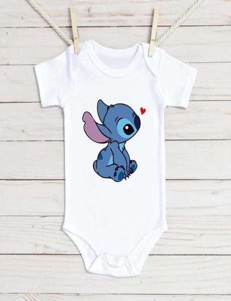 Mamelucos lindo nacido bebé verano monos infantiles mono de manga corta dibujos animados Lilo amp Stitch Ropa niño niña RopaRompersRompers7593332