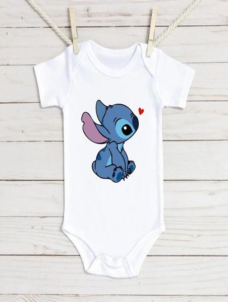 Rompers lindo baby baby bodysuits de manga corta dibujos animados lilo lilo stitch ropa boy girl topingrperpersrompers1467700