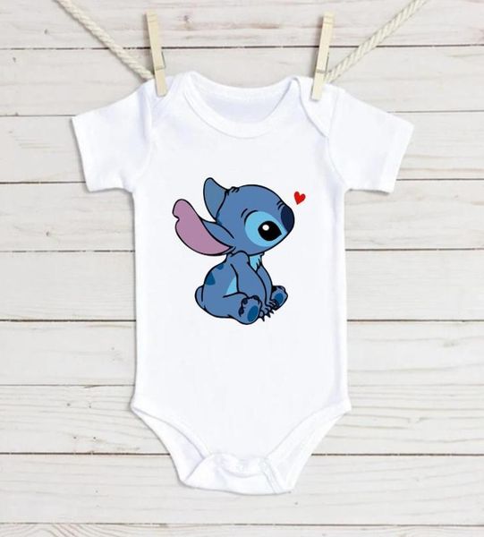 Rompers lindo baby baby bodysuits de manga corta dibujos animados lilo amp puntio ropa niña tendida tendidarpersrompers81017733