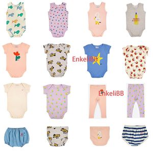 Rompertjes EnkeliBB Merk Zomer BC Zuigelingsjongen Cartoon Patroon Rompertjes Meisje Bloem Vis Animal Print Onesie Peuters Kleding 230627