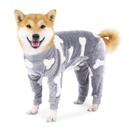 Rompers Flannel Dog Pyjamas Jumps Suit Pyjamas pour les chiens moyens moyens Bone Moon Motif Jumps Courstes en manteau