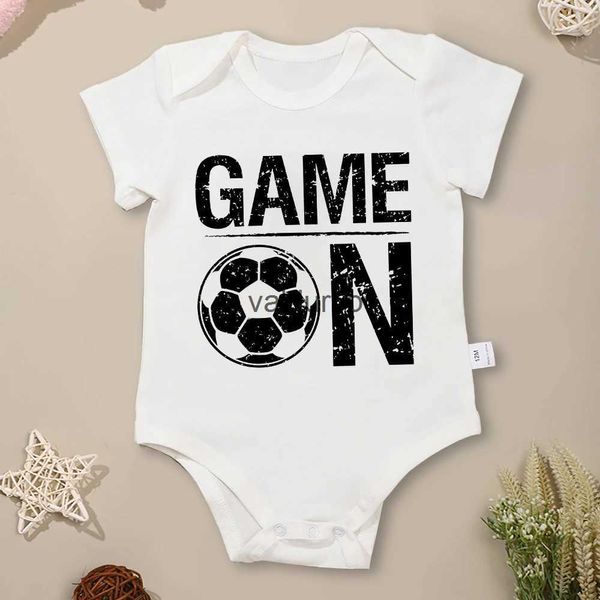 Mamelucos Juego de fútbol Niño pequeño Mono Tendencia europea americana Popular Body para bebé Manga corta O-cuello Algodón Ropa infantilvaiduryb